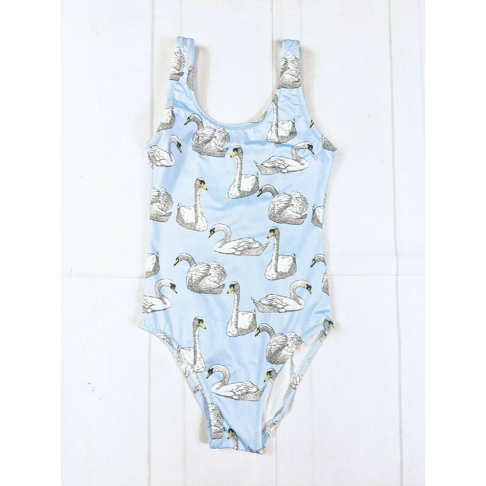 Stella Cove Light Blue Swan Swimsuit Girls 4